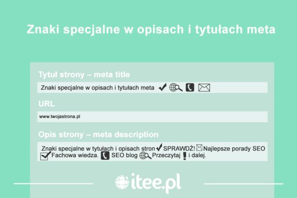 Znaki specjalne w opisach i tytułach meta